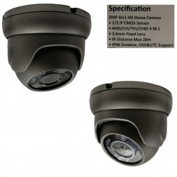 Revez AHD Mini Dome Camera, 1080p, 3.6mm Fixed Lens, 20m IR, 12v DC (RZHD-1080-5B)