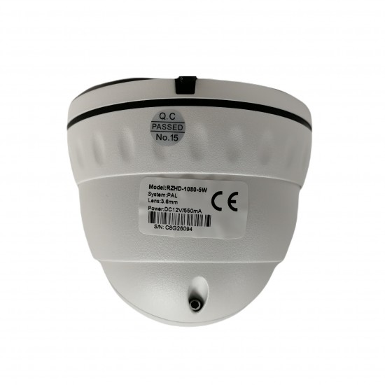 Revez AHD Mini Dome Camera 1080p 3.6mm Fixed Lens 20m IR 12v DC RZHD-1080-5W