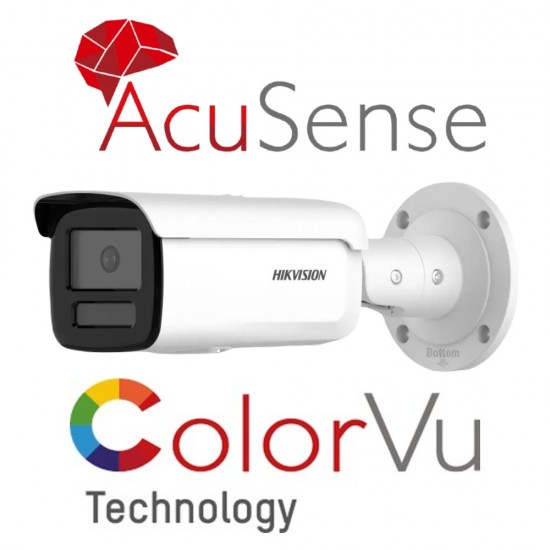 Hikvision IP 8MP Bullet Camera 2.8mm Hybrid Colorvu Acusense 2 Way Audio Strobe