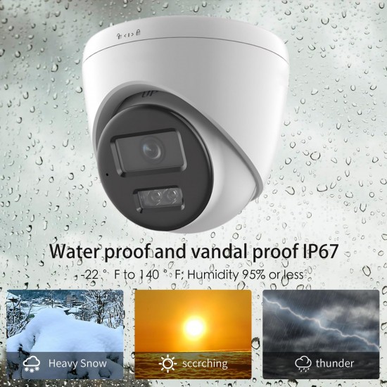 Hikvision IP 6MP Hybrid Turret Camera 2 Way Audio/Strobe 2.8mm