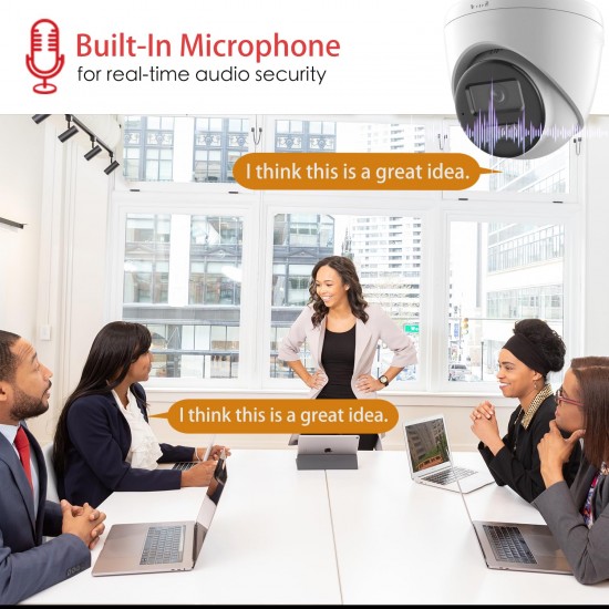 Hikvision IP 6MP Hybrid Turret Camera 2 Way Audio/Strobe 2.8mm