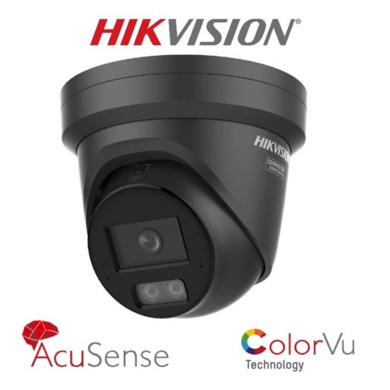 Hikvision IP Gen3 8MP 4K Turret Camera 2.8mm Hybrid Colorvu 3.0 Acusense Mic Black