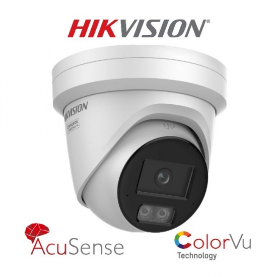Hikvision IP Gen3 8MP 4K Turret Camera 2.8mm Hybrid Colorvu 3.0 Acusense Mic