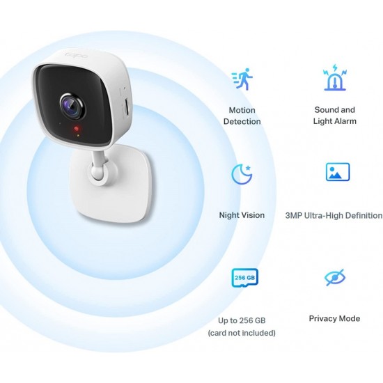 TP-Link Tapo Mini Smart Security Camera, Indoor CCTV Tapo C100) from Satcity.ie Ireland Limerick TP-Link Tapo Mini Smart Security Camera, Indoor CCTV Tapo C100