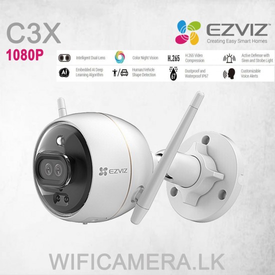 EZVIZ C3X Dual Lens WiFi Camera with Built in AI from Satcity.ie Ireland Limerick EZVIZ C3X Dual Lens WiFi Camera with Built in AI