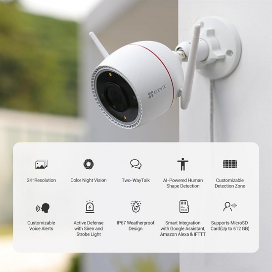 EZVIZ H3C 2K WiFi Bullet Camera with Built in AI