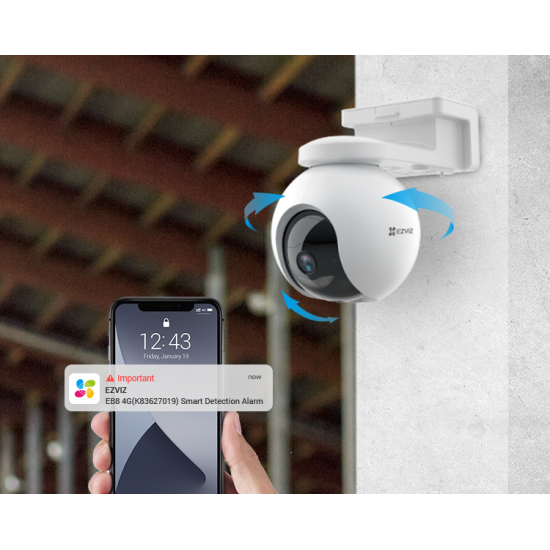 EZVIZ EB8 4G Network Battery Powered Pan & Tilt Outdoor Camera 2K - Supports Solar Panel