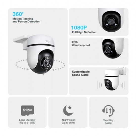 TP-Link Tapo Pan Tilt Smart Security Camera Outdoor CCTV C500