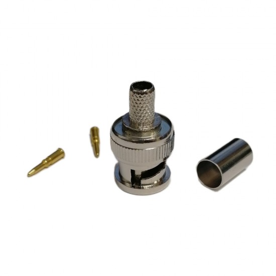 BNC Connector – Crimp On Type – Single Piece CCTV Connector