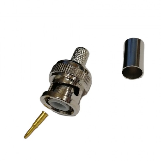 BNC Connector – Crimp On Type – Single Piece CCTV Connector