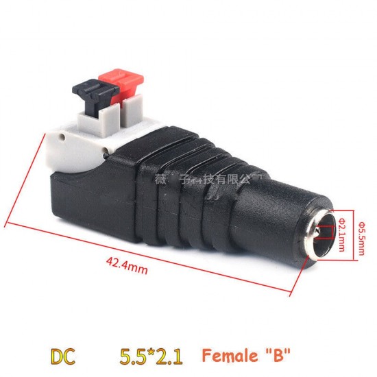 DC Female 2.1mm Connector Push Type for CCTV from satcity.ie Limerick Ireland