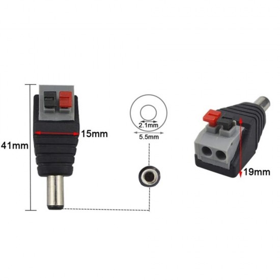 DC MALE POWER BALUN FOR CCTV CAMERA CONNECTOR ADAPTER JACK PLUG CABLE PUSH TYPE from satcity.ie Limerick Ireland