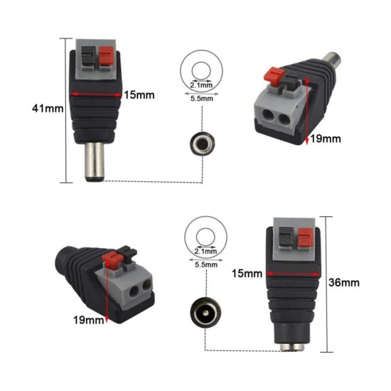 Pack of 10 Pairs in 5.5mm - 2.1mm Jack Connectors and Plug Adapters Pack of 10 Pairs in 5.5mm x 2.1mm Jack Connectors and Plug Adapters -satcity-limerick-satcity.ie