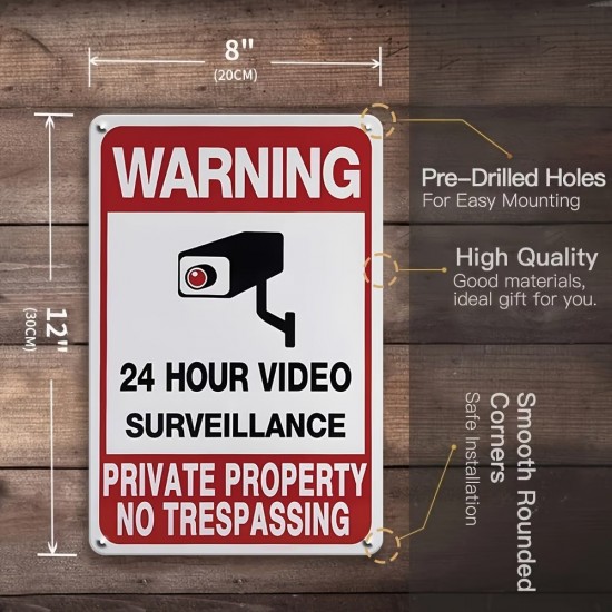 CCTV Surveillance Security Camera Heavy Duty Warning Sign – Weatherproof Outdoor Sign