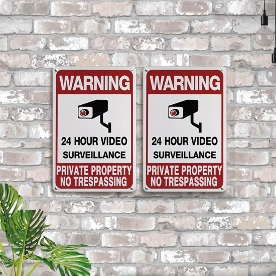 CCTV Surveillance Security Camera Heavy Duty Warning Sign – Weatherproof Outdoor Sign