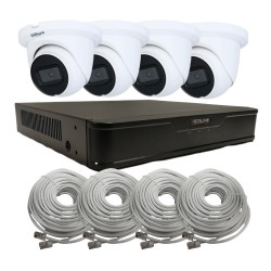 IP CCTV Kit 4 Channels NVR-9004 Dahua IP 4MP Lite AI Wizsense Dome Camera 2.8mm