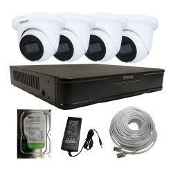 IP CCTV Kit 4 Channels NVR-9004 Dahua IP 4MP Lite AI Wizsense Dome Camera 2.8mm