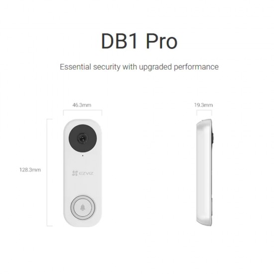 EZVIZ DB1 PRO - Wired WiFi Video Doorbell 5MP 2K+ from Satcity.ie Ireland Limerick EZVIZ DB1 PRO - Wired WiFi Video Doorbell 5MP 2K+