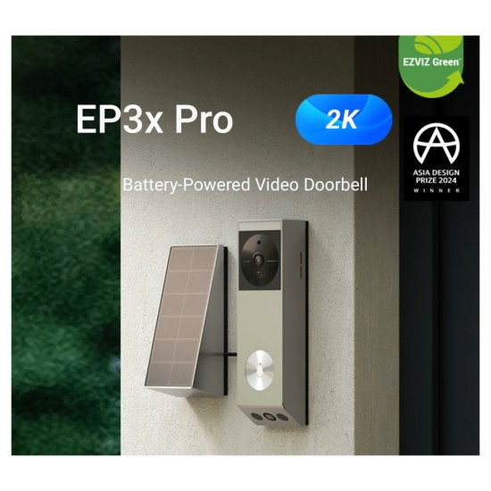 EZVIZ EP3x Pro - Battery Powered WiFi Doorbell Kit with Solar Panel