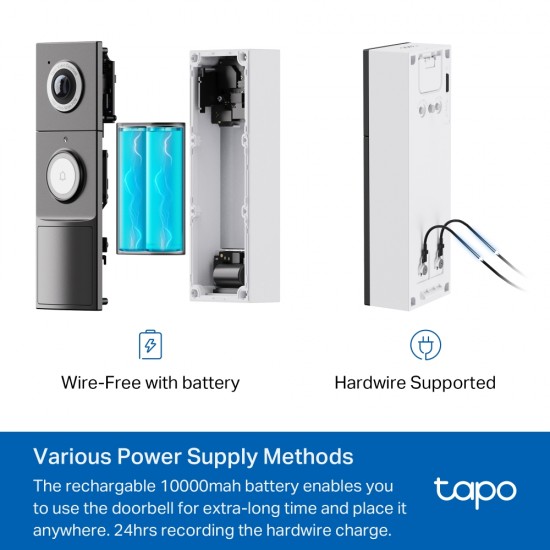 Tp-Link Tapo 5MP 2K  D235 Tapo Smart Battery Video Doorbell