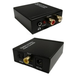 DIGITAL AUDIO TO ANALOGUE CONVERTER STEREO TOSLINK RCA USB POWER COAX ADAPTER DIGITAL AUDIO TO ANALOGUE CONVERTER STEREO TOSLINK RCA USB POWER COAX ADAPTER