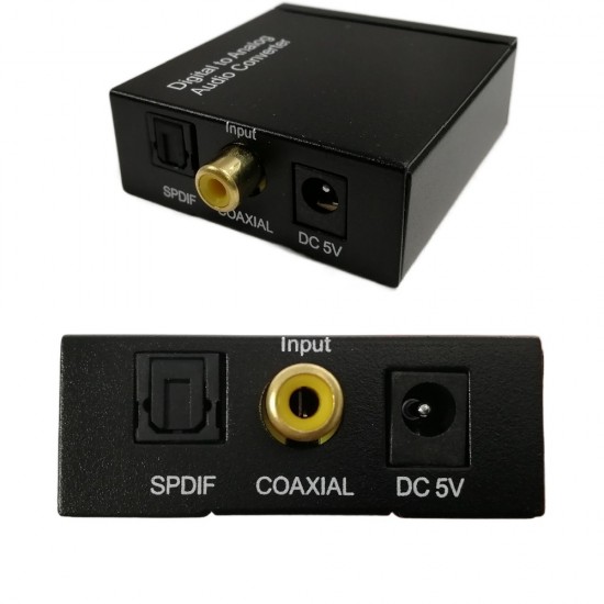 DIGITAL AUDIO TO ANALOGUE CONVERTER STEREO TOSLINK RCA USB POWER COAX ADAPTER