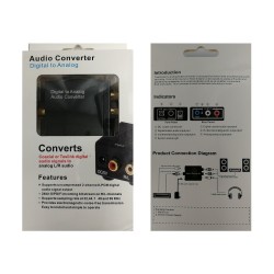 DIGITAL AUDIO TO ANALOGUE CONVERTER STEREO TOSLINK RCA USB POWER COAX ADAPTER DIGITAL AUDIO TO ANALOGUE CONVERTER STEREO TOSLINK RCA USB POWER COAX ADAPTER