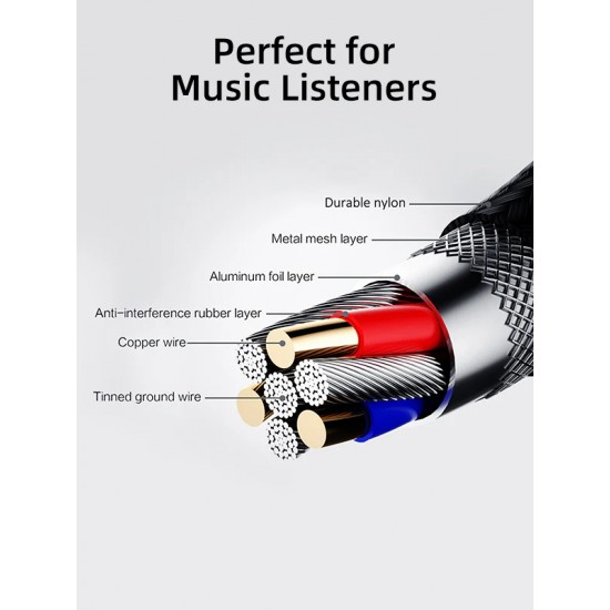 Premium 0.3m AUX Male to Male Cable 3.5mm Jack