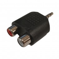 3.5MM AUX JACK TO STEREO RCA AUDIO ADAPTER MALE PLUG 2 RCA PHONO FEMALE SOCKETS