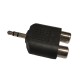 3.5MM AUX JACK TO STEREO RCA AUDIO ADAPTER MALE PLUG 2 RCA PHONO FEMALE SOCKETS