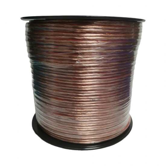 100M TRANSPARENT SPEAKER CABLE 2 CORE CLEAR CAR AUTO AUDIO HIFI TWIN WIRE LEAD