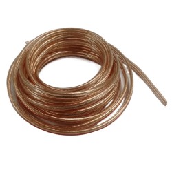 5M TRANSPARENT SPEAKER CABLE 2 CORE CLEAR CAR AUTO AUDIO HIFI TWIN WIRE LEAD