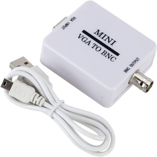 MINI VGA TO BNC VIDEO CONVERTER AV ADAPTER DIGITAL COMPOSITE BOX FOR HDTV CABLE