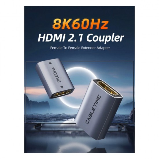 Cabletime HDMI Coupler / Joiner – 8K 60Hz UHD Support Cabletime HDMI Coupler / Joiner – 8K 60Hz UHD Support