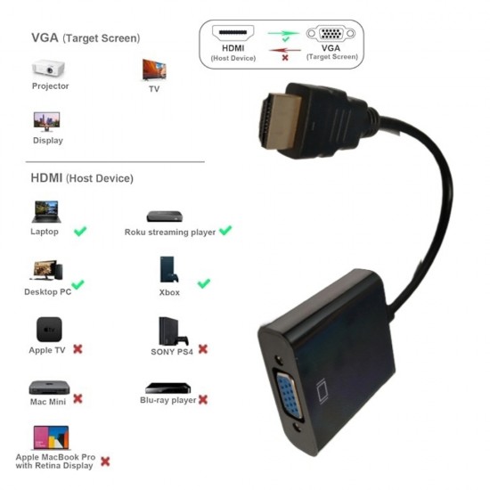 HDMI to VGA Adapter 0.15m