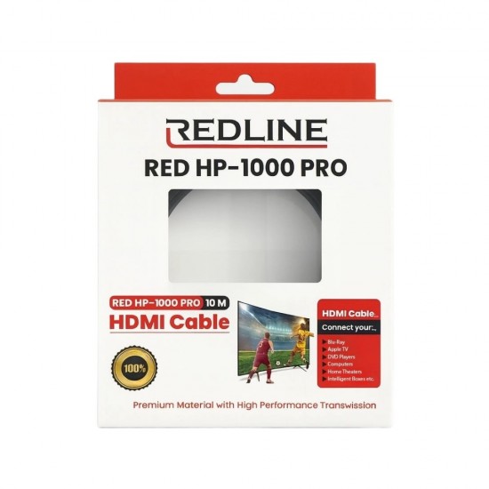 10m Lead Pro HDMI to HDMI Cable – Red HP-1000 PRO (Redline Series)
