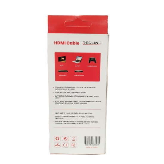 1m LEAD PRO HDMI to HDMI Cable RED HP-100 PRO REDLINE 1m LEAD PRO HDMI to HDMI Cable RED HP-100 PRO REDLINE