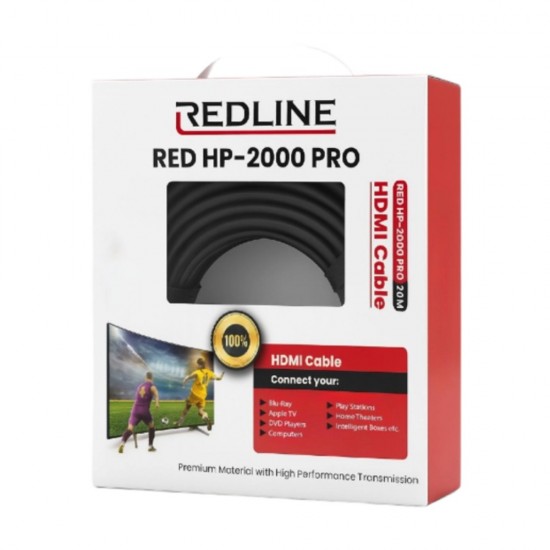 20m Lead Pro HDMI to HDMI Cable – Red HP-2000 PRO (Redline Series)