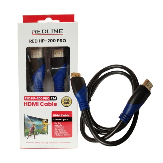2m Lead Pro HDMI to HDMI Cable – Red HP-200 PRO