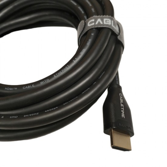5m Lead Cabletime 8K Certified HDMI 2.1 Cable Ultra HD Speed Gold SKY TV Monitor