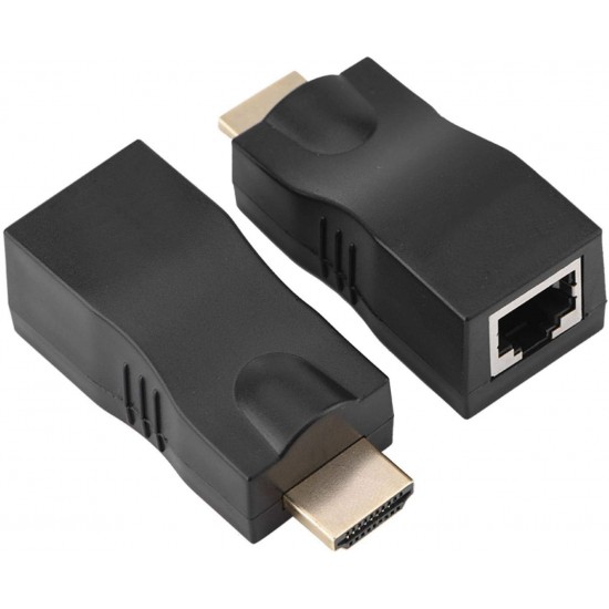 HDMI to RJ45 Converter, 30M Lossless Single Cable Extender, 4k ,2k HDMI to RJ45 Conversion Adapter