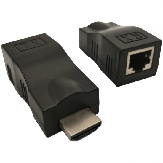 HDMI to RJ45 Converter, 30M Lossless Single Cable Extender, 4k ,2k HDMI to RJ45 Conversion Adapter