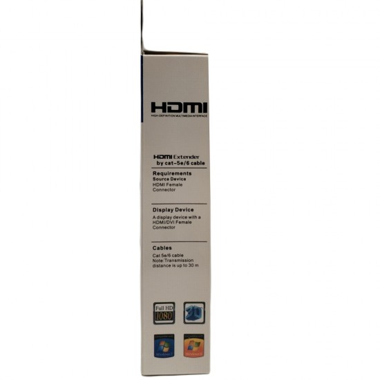 HDMI to RJ45 Converter, 30M Lossless Single Cable Extender, 4k ,2k HDMI to RJ45 Conversion Adapter