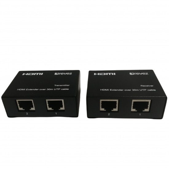HDMI EXTENDER OVER DUAL UTP 2 X CAT5/6 ETHERNET EXTENDER ESD 1080P 30M WITH IR 