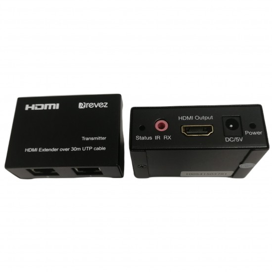 HDMI EXTENDER OVER DUAL UTP 2 X CAT5/6 ETHERNET EXTENDER ESD 1080P 30M WITH IR 