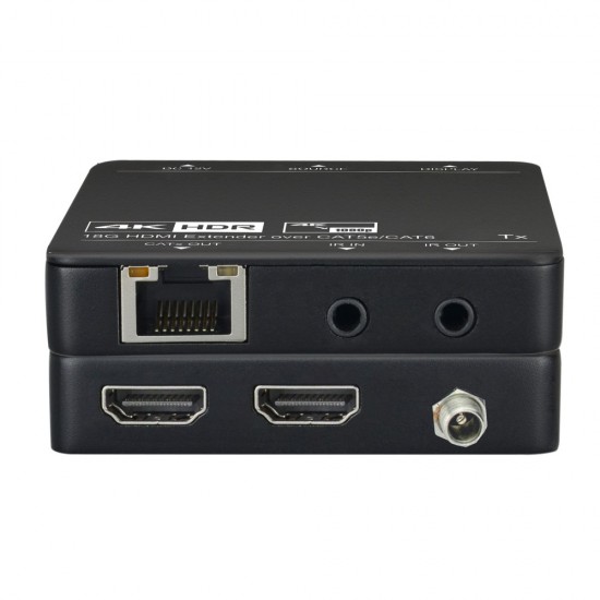 4K HDMI Extender Kit 4K 70m 1080p & 80m Cat6 HDMI2.0-HDCP2.2 2-way IR Pass-Thru 