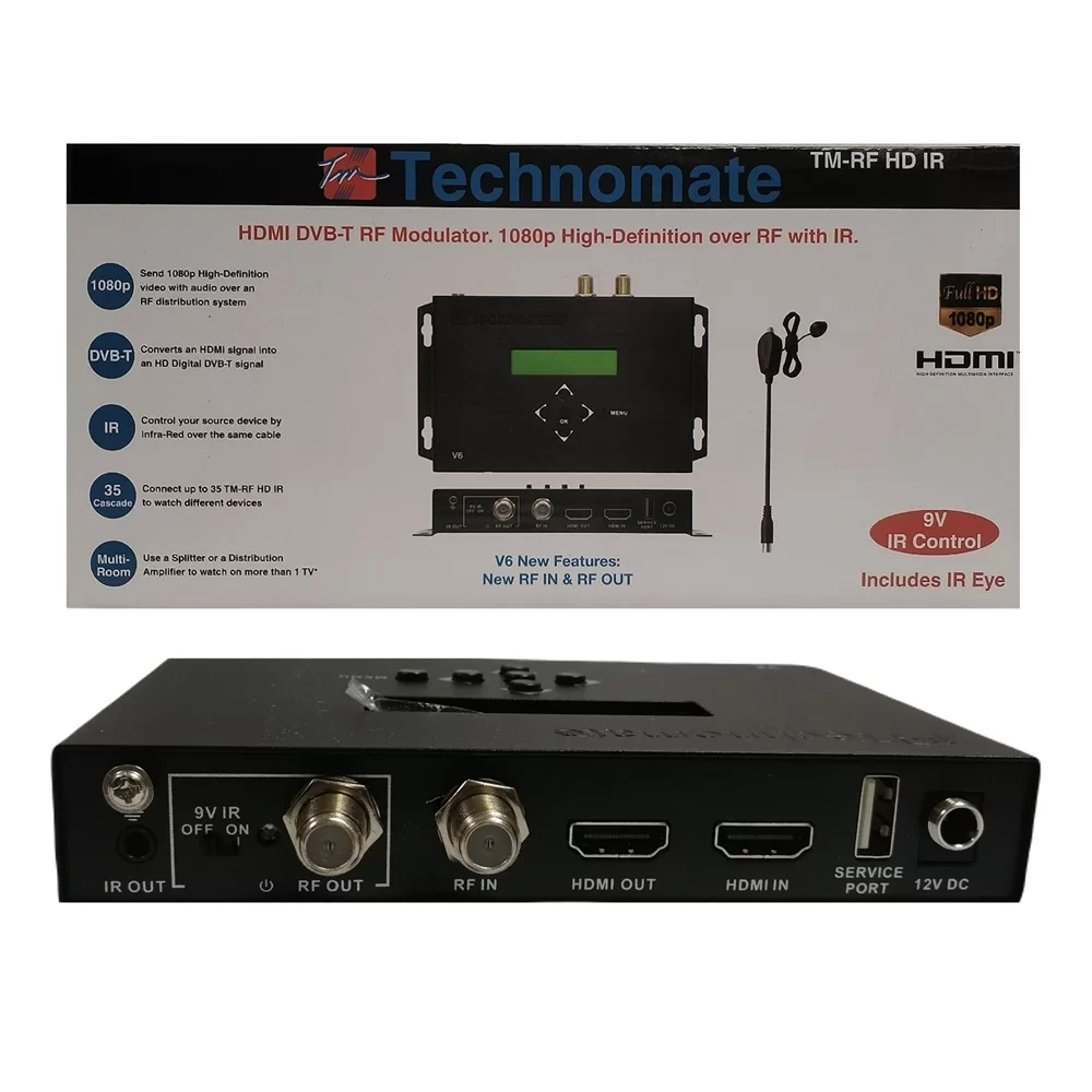 HDMI DVB-T RF MODULATOR TM-RF HD 9V with IR 1080P DVB-T SKY