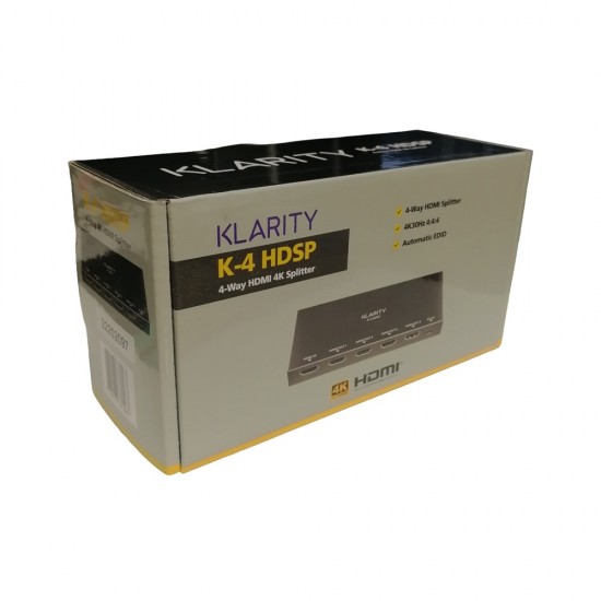 Klarity K-4 HDSP 4-Way 4K HDMI Splitter Klarity K-4 HDSP 4-Way 4K HDMI Splitter