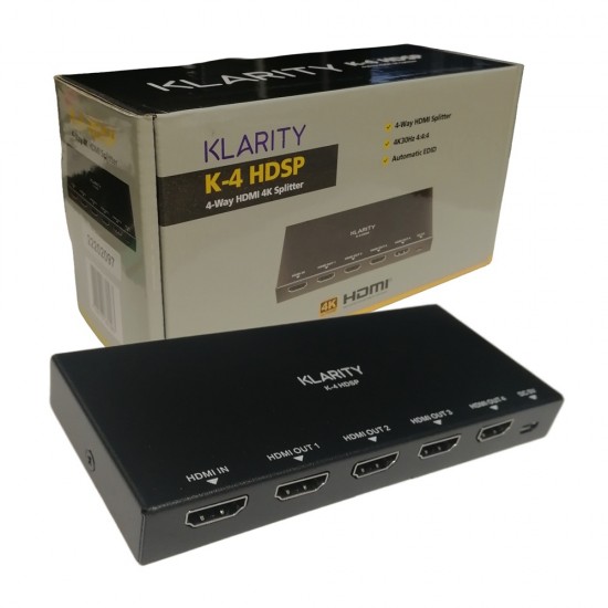 Klarity K-4 HDSP 4-Way 4K HDMI Splitter Klarity K-4 HDSP 4-Way 4K HDMI Splitter