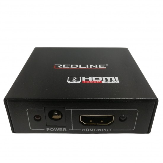 HDMI SPLITTER 2 PORT 1 INPUT 2 OUTPUT 1080P AMPLIFIER HUB HD TV PS3 REDLINE